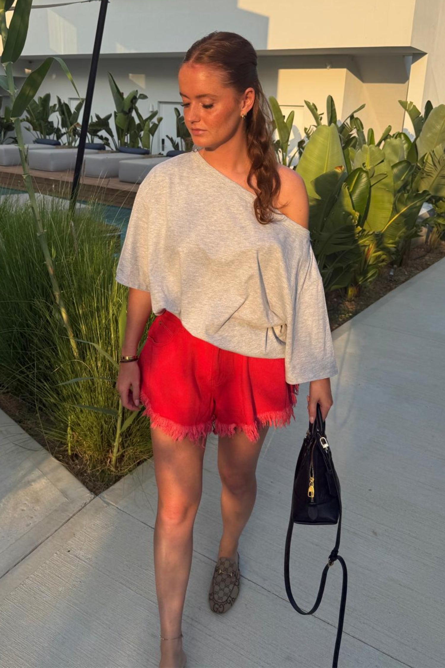 ELIN DENIM SHORT – RED