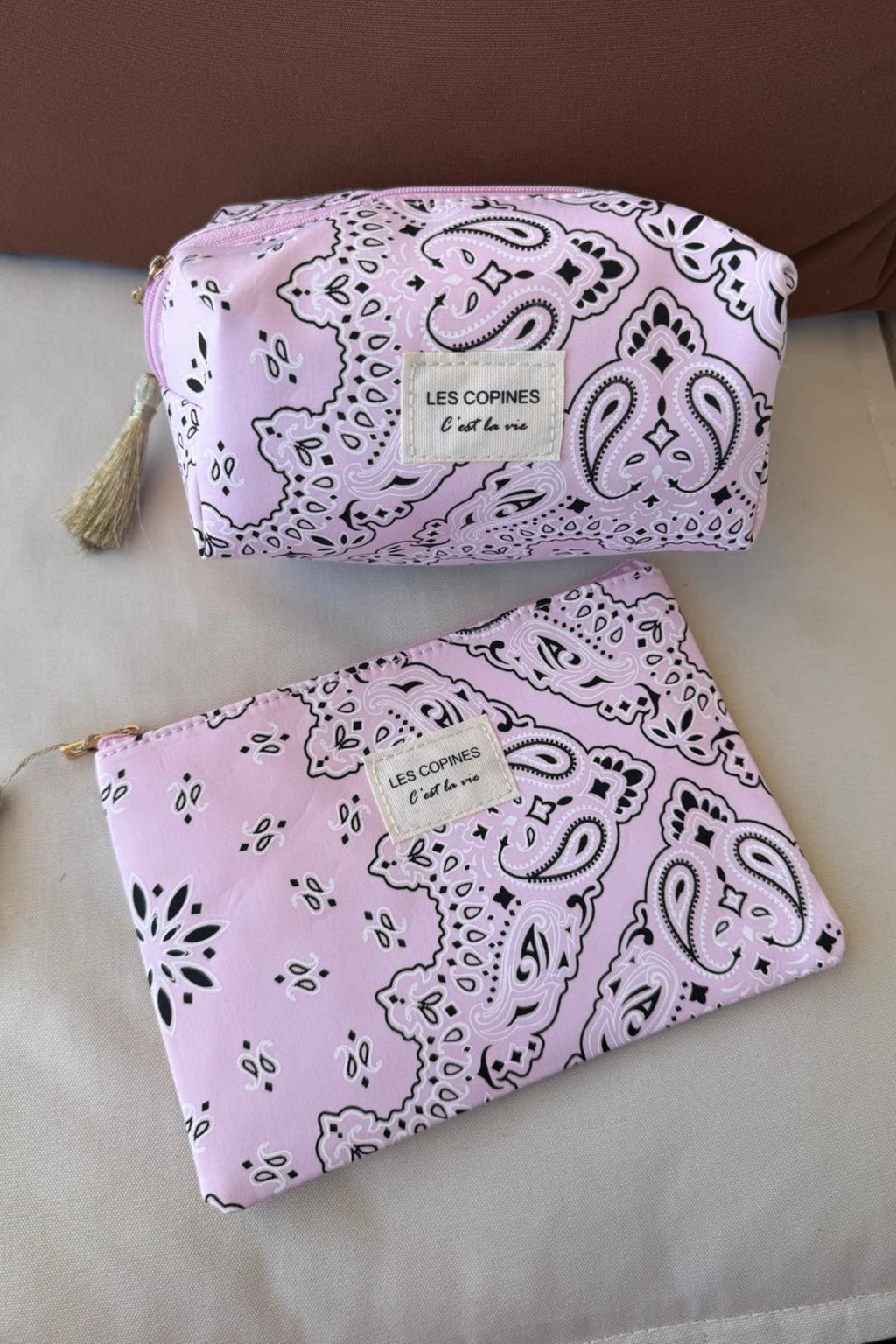 BANDANA BEAUTY BAG SET - PINK