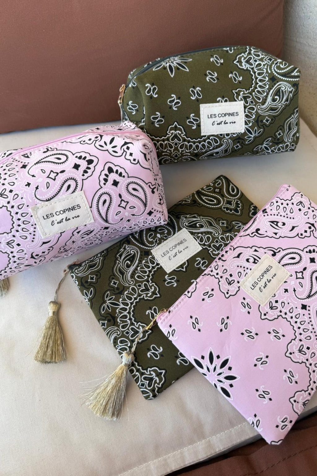 BANDANA BEAUTY BAG SET – OLIVE