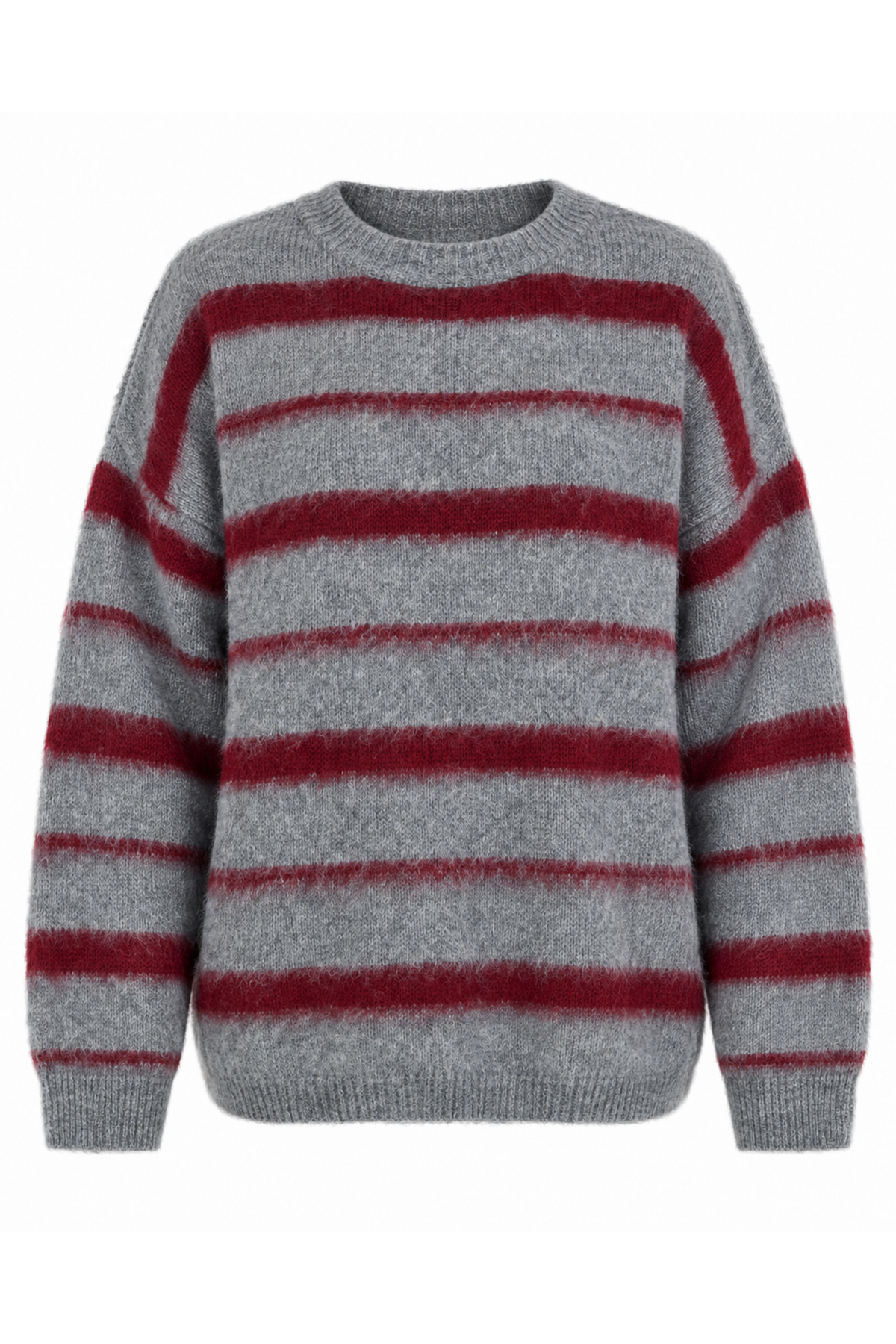 FLO STRIPED KNIT - GREY / BORDEAUX