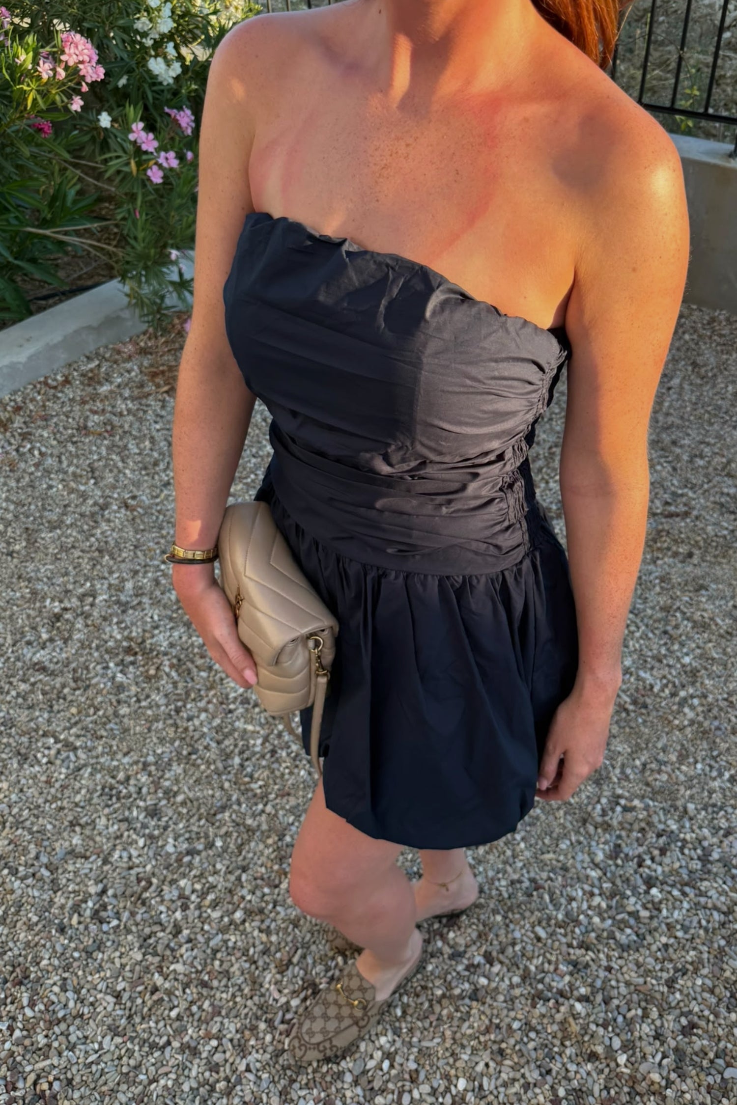 LENA STRAPLESS DRESS – NAVY