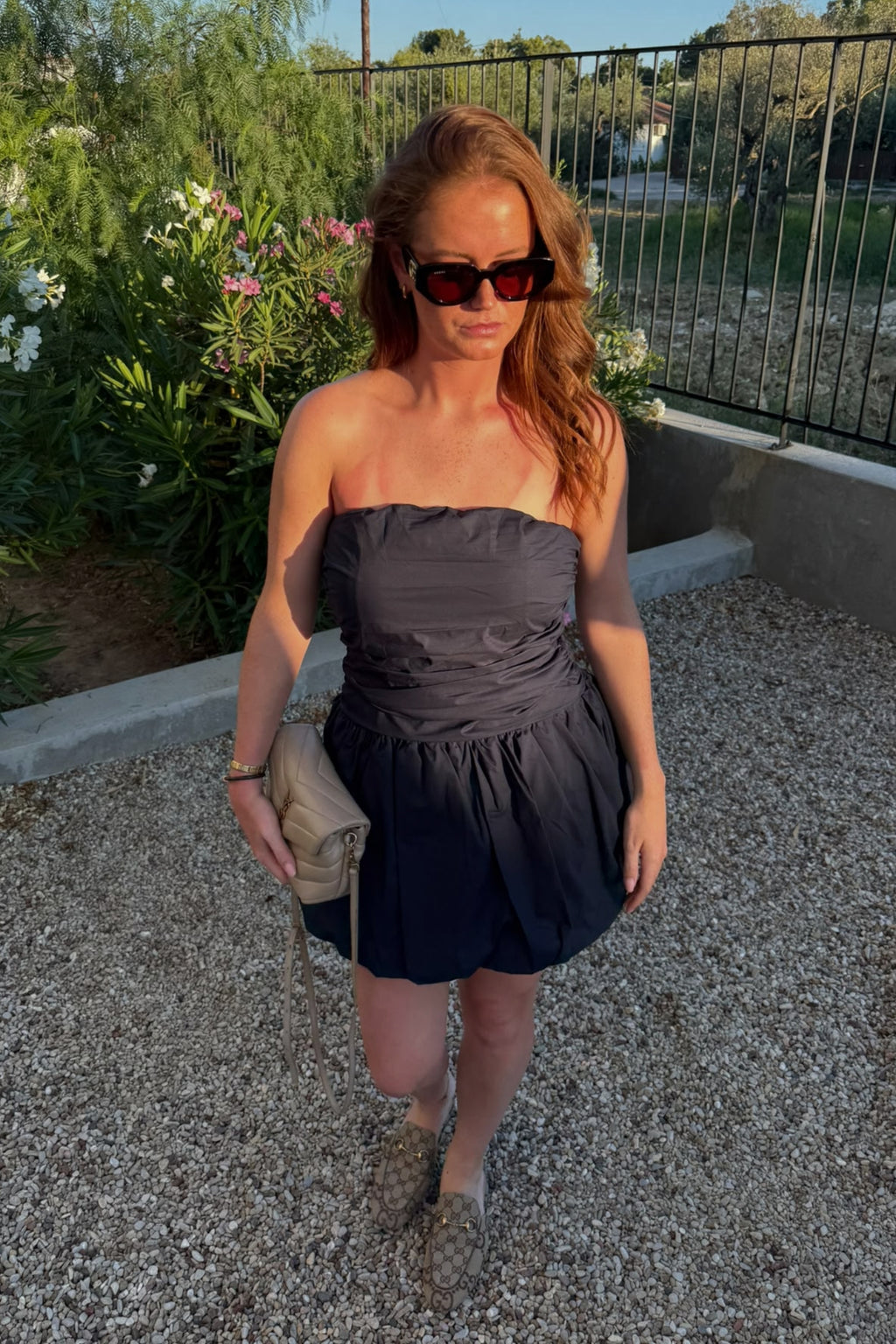 LENA STRAPLESS DRESS – NAVY