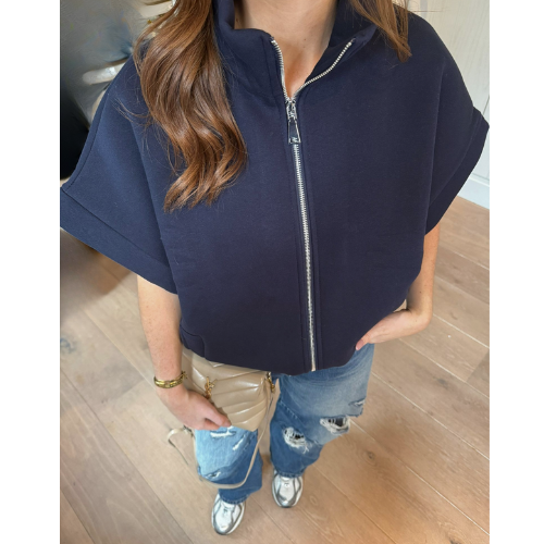 FAYE ZIP VEST - NAVY