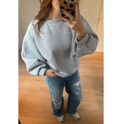 MILA OVERSIZED SWEATER - HEATHER GREY
