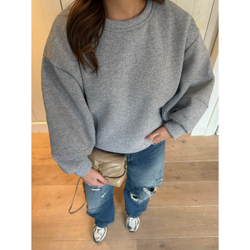 MILA OVERSIZED SWEATER - HEATHER GREY