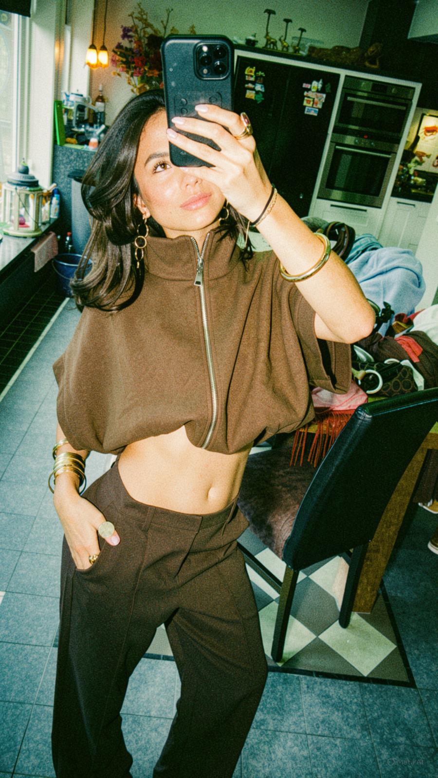 FAYE ZIP VEST - BROWN