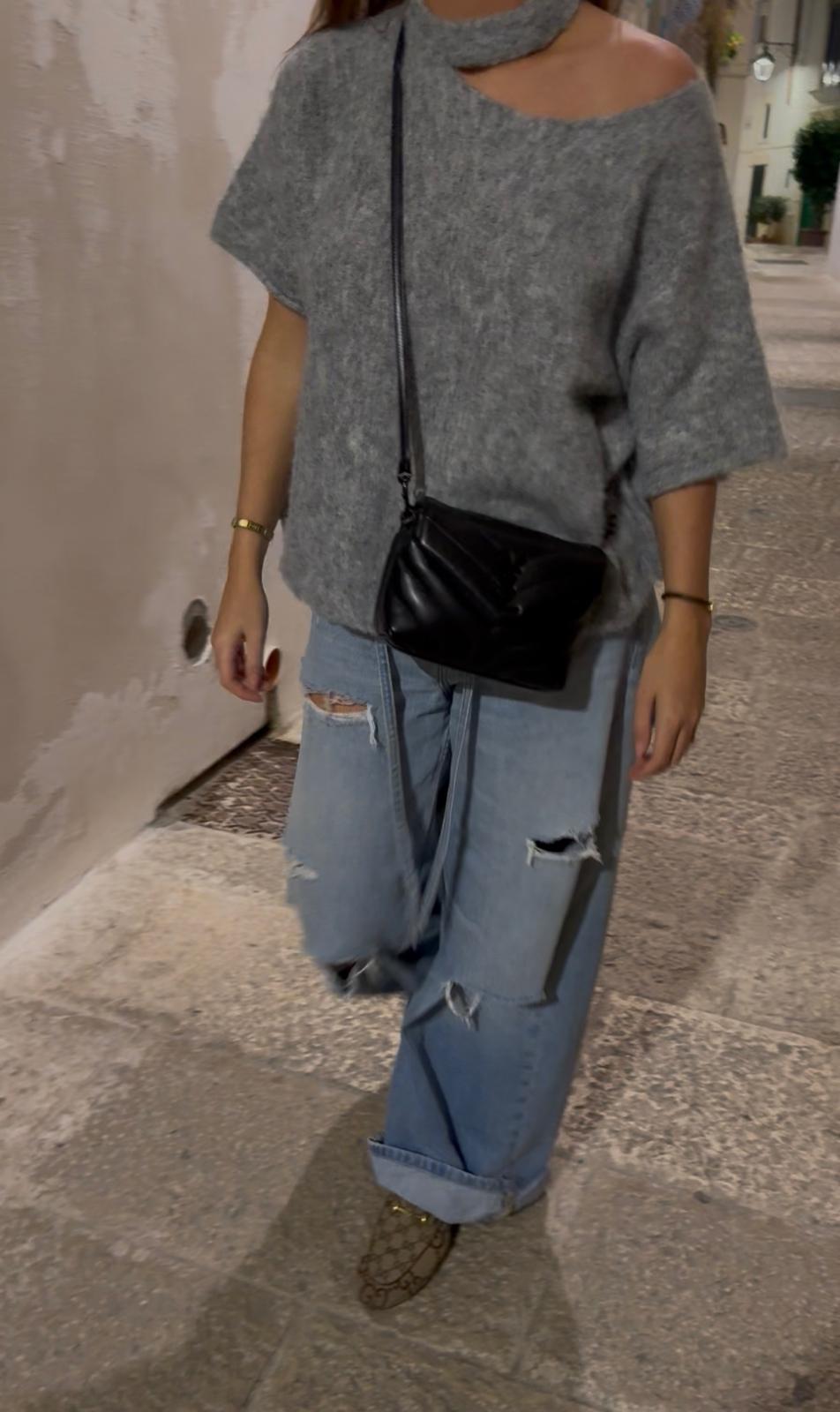 NORA KNIT TOP - GREY