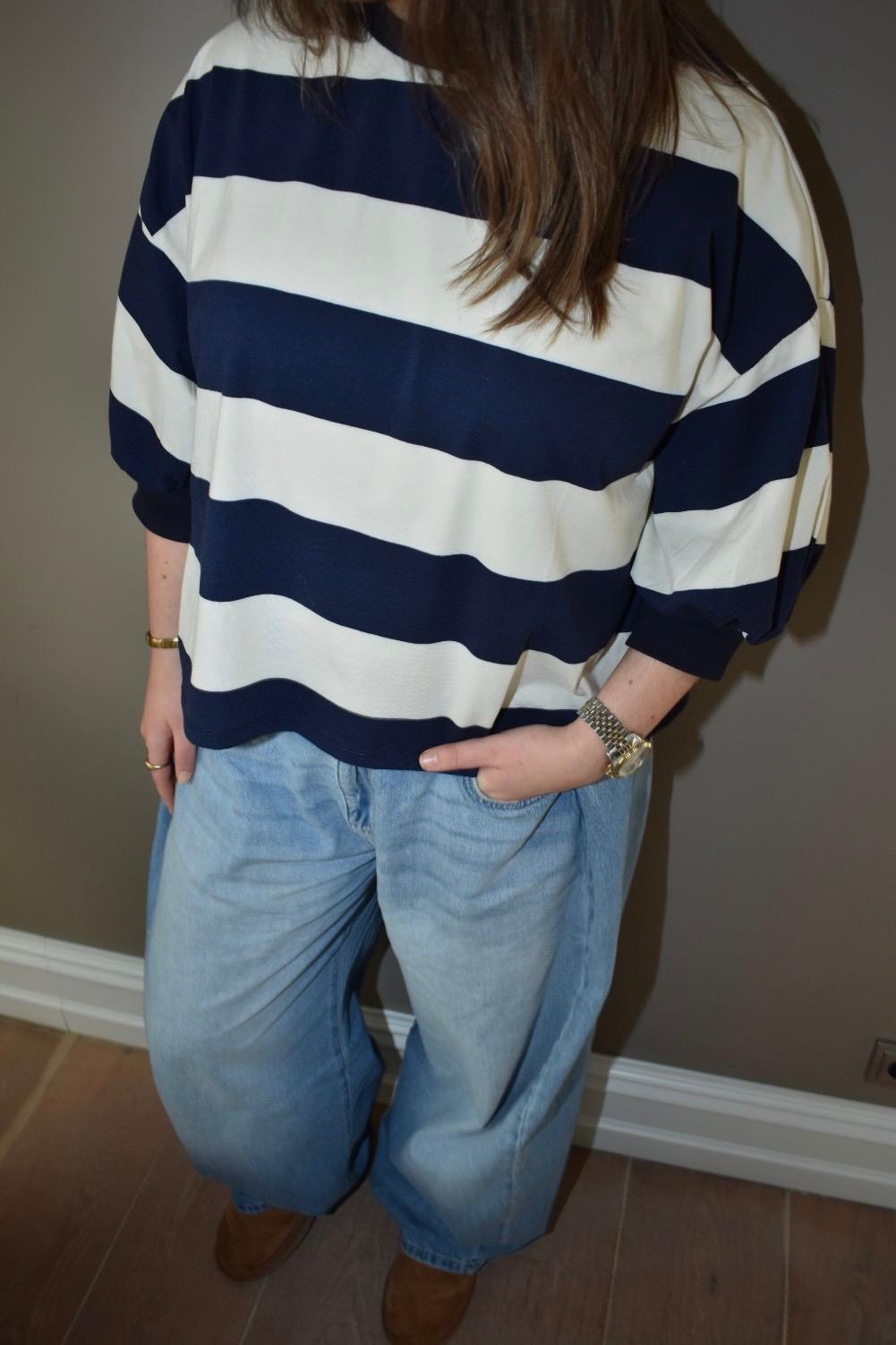 LIV TOP - NAVY STRIPE